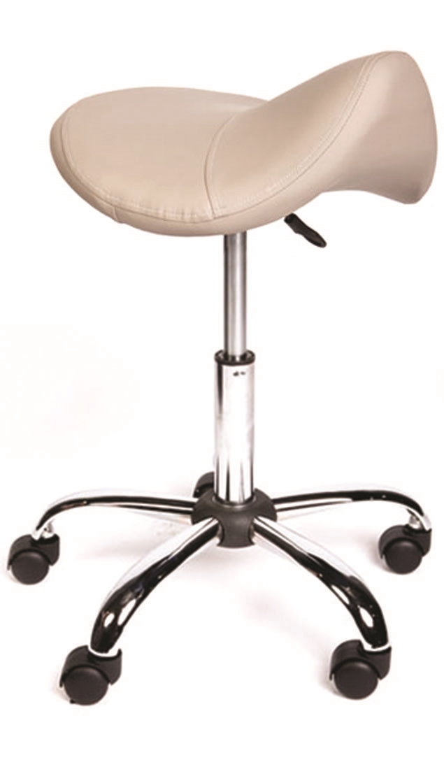 Standard Saddle Stool- Grey Upholstery