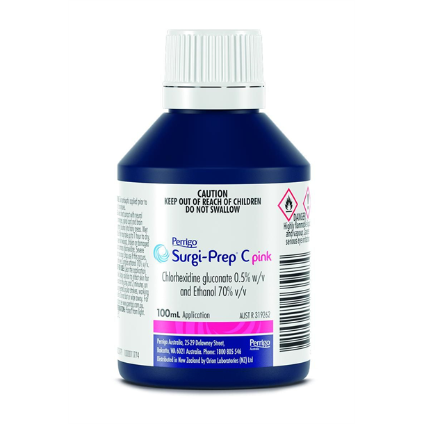 Surgi-Prep C 0.5% Chlorhexidine Gluconate & Ethanol 70% 100ml Pink