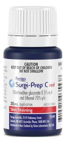 Surgi-Prep C 0.5% Chlorhexidine Gluconate & Ethanol 70% 30 x 30ml Antiseptic Solution, Tinted Pink