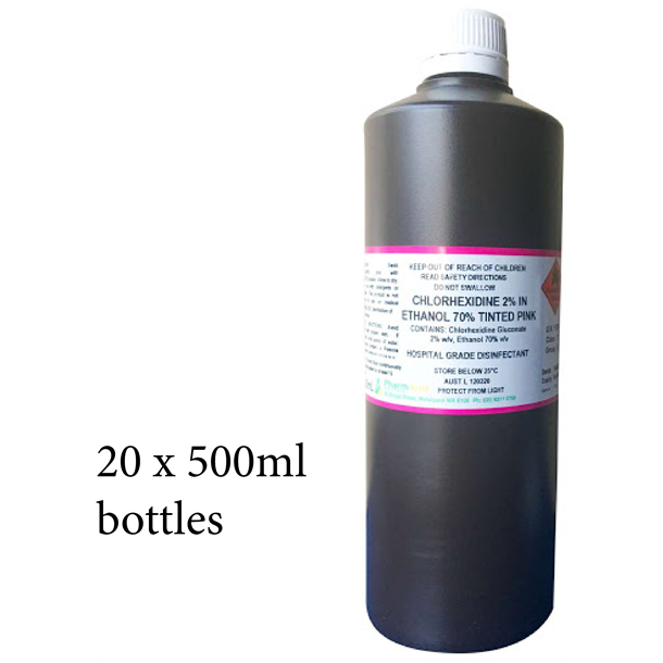 Surgi-Prep C+ Chlorhexidine 2% in Alcohol 70% (Pink) 500ml Bottle