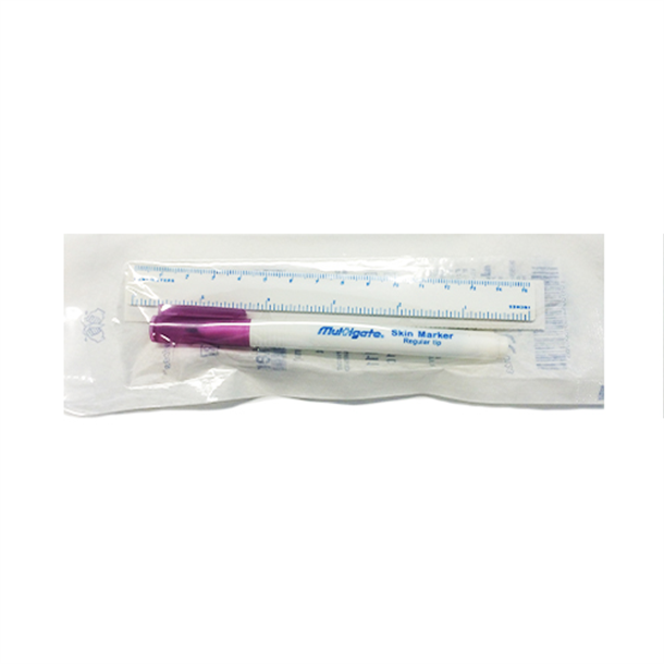 Surgical marking Pen Regular Tip 1mm Line Sterile W-Ruler. Each