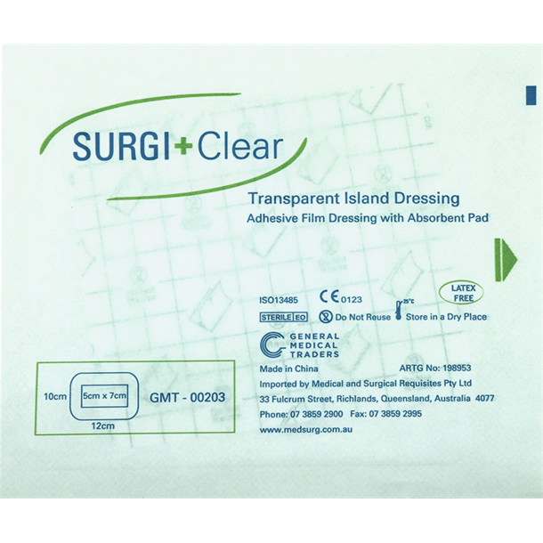  SURGIClear Island Dressing 10cm x 11.5cm. Box of 50