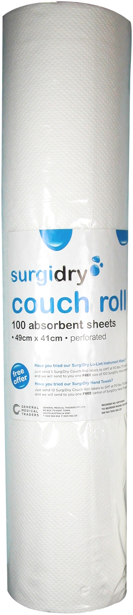  SurgiDry Couch Roll 49.5cm x 41m. Single Roll