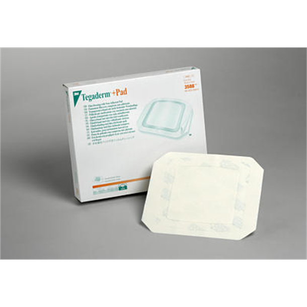 Tegaderm + Pad Transparent with Absorbent Pad 9cm x 20cm. Box of 25