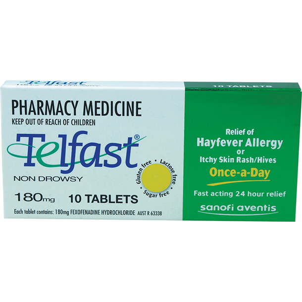 Telfast *S2* Tablets 180mg. Pack of 10