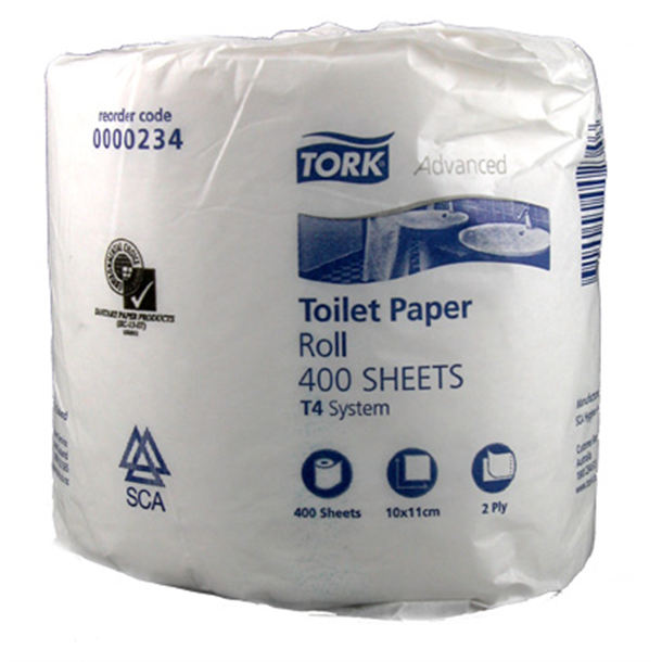 Tork Advanced T4 Toilet Paper Roll 2ply. Carton of 48