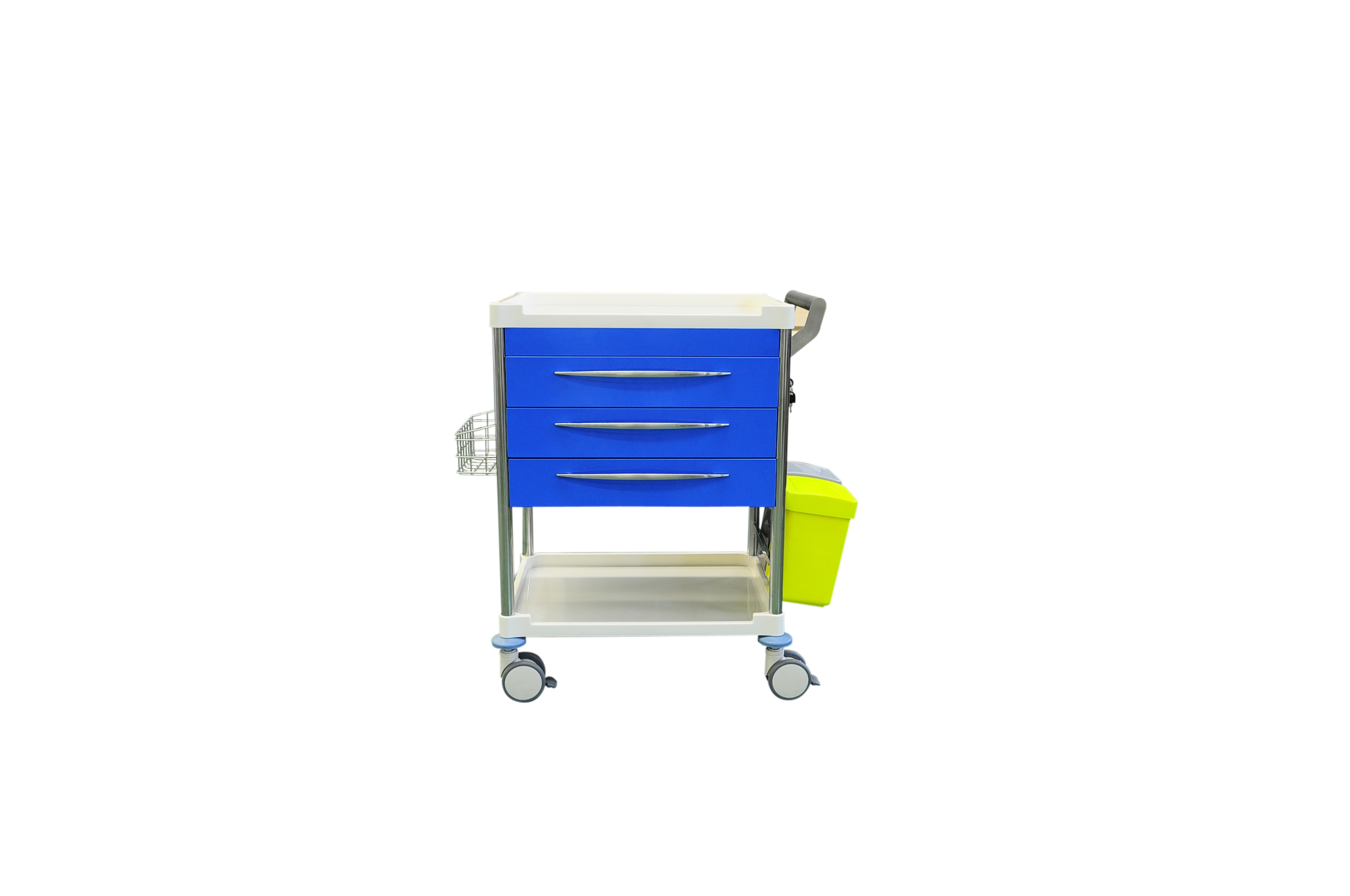 Treatment Trolley Blue/Grey with Three Drawers