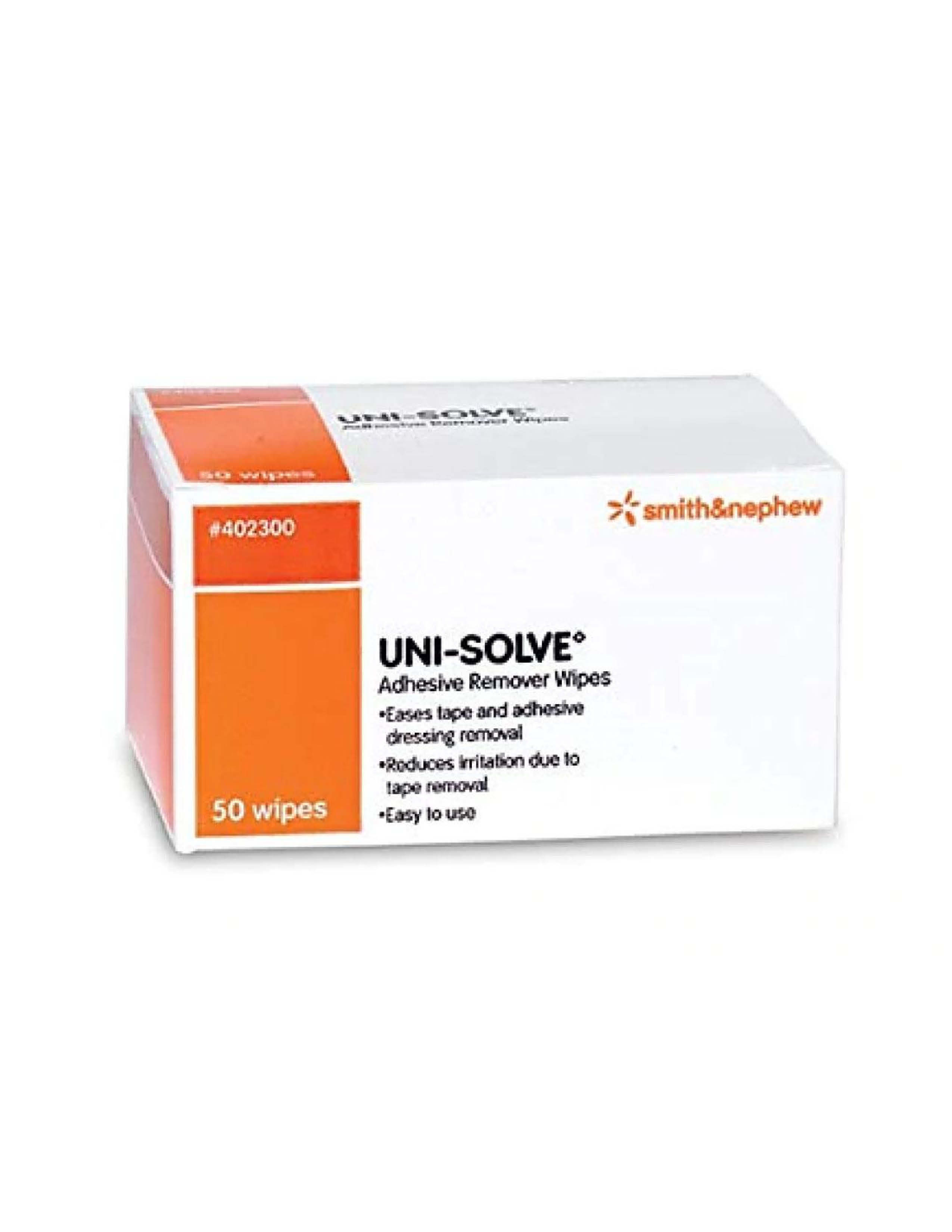 UniSolve Adhesive Remover Wipes Box of 50, Unisolve Adhesive Remover
