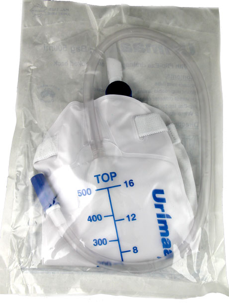 UrimaaX Urine Leg Bag 500ml with 50cm Inlet Tube