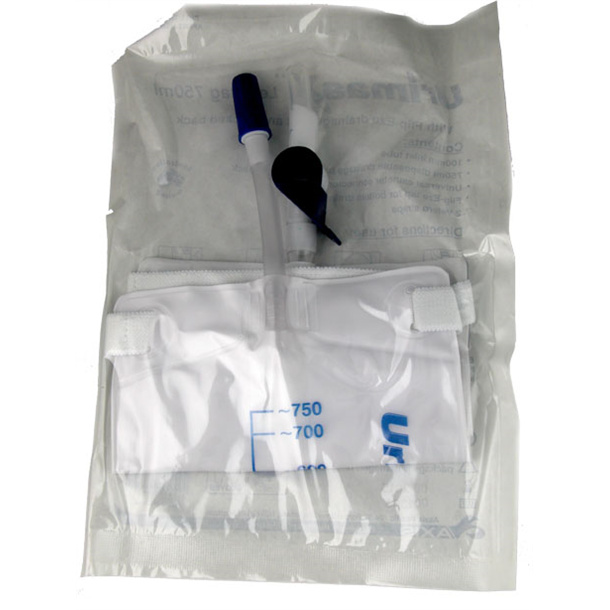 UrimaaX Urine Leg Bag 750ml with 10cm Inlet Tube