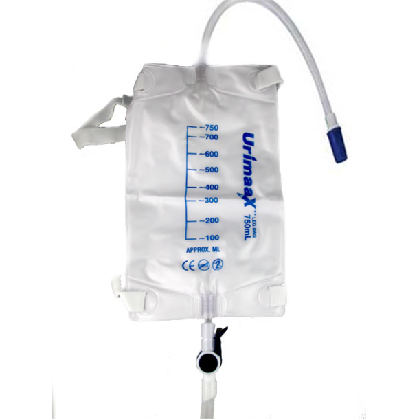 UrimaaX Urine Leg Bag 750ml with 30cm Inlet Tube