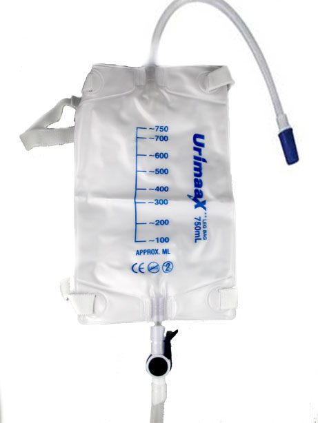 UrimaaX Urine Leg Bag 750ml with 30cm Inlet Tube