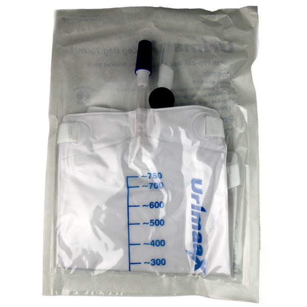 UrimaaX Urine Leg Bag 750ml with 6cm Inlet Tube