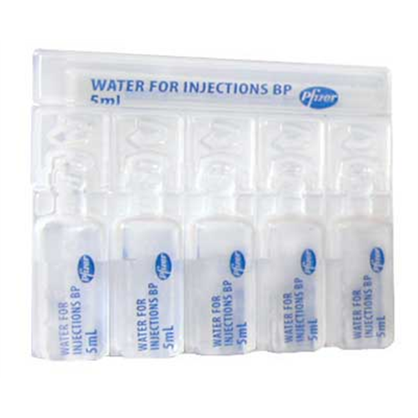 Water for Injection 50 x 5ml Steri-Amps