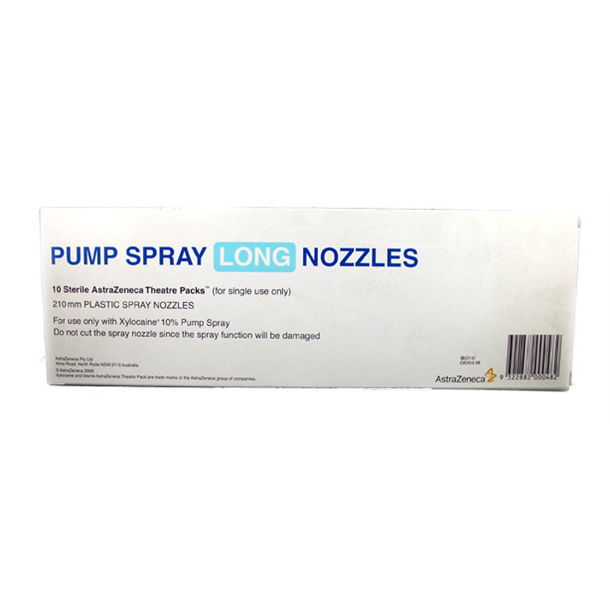 Xylocaine Pump Spray Nozzle Short 100mm Pack of 50.