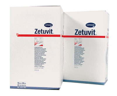 Zetuvit Highly Absorbent Dressings 10cm x 20cm. Sterile Box of 25