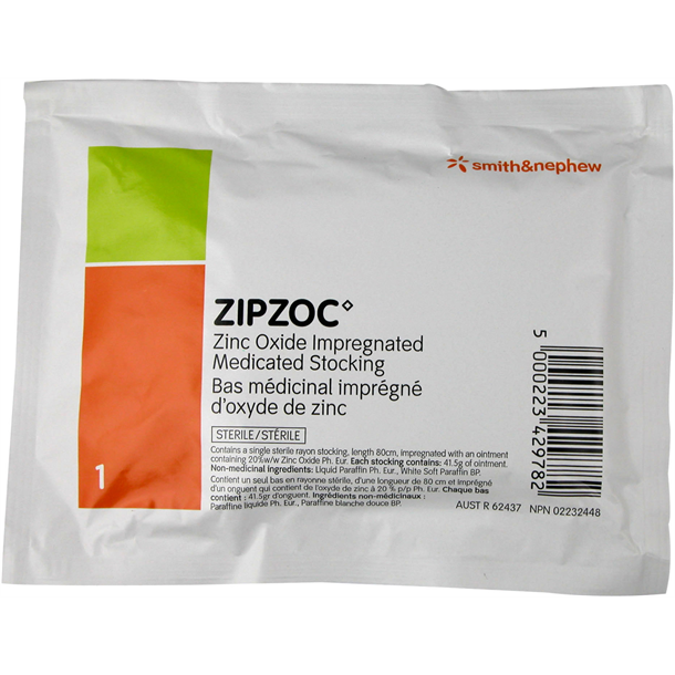 Zipzoc Medicated Stocking (zinc Oxide) Sterile. Pack of 10