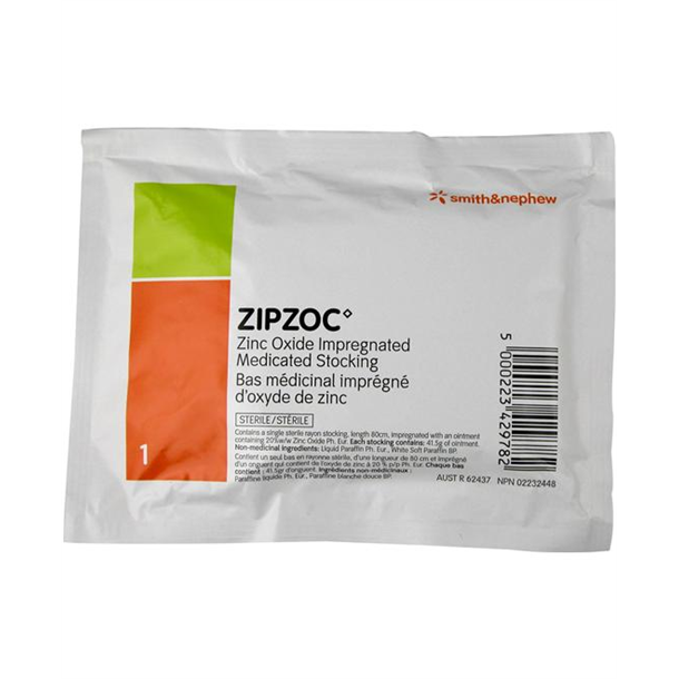 ZipZoc Medicated Stocking (Zinc Oxide) Sterile. Pack of 4